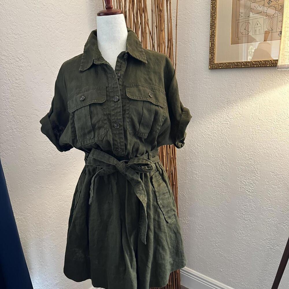 Banana Republic Olive Green Shirt Dress